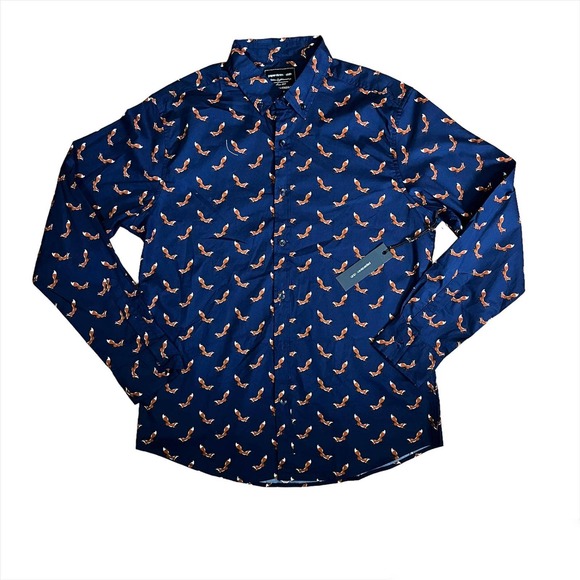 Paper Denim & Cloth Navy Long Sleeve Polo (Size: L) - Picture 1 of 3